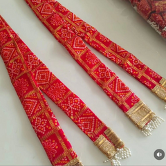 Bandhej With Golden Print Welcome Dupatta