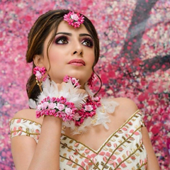 Pink Floral Feather