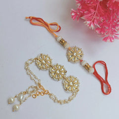 Royal Kundan Bhaiya Bhabhi Rakhi Set