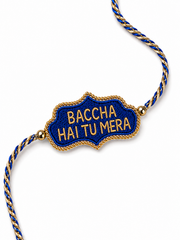 Baccha Hai Tu Mera Blue Embroidered Rakhi for Brother