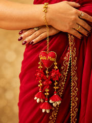 Sasu Maa Red Floral Lumba Single Hand