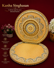 Luxury Red Velvet Kanha Singhasan | Handcrafted Zari & Pearl Embellished Throne for Laddu Gopal