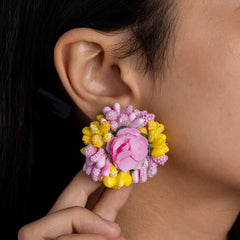 Pink And Yellow Necklace Set