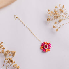 Kundan With Pollen Flower Necklace Set