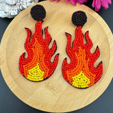 Fire Handmade Beaded Earring
