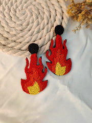 Fire Handmade Beaded Earring