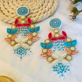 Floral Blue Earring