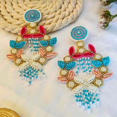 Floral Blue Earring