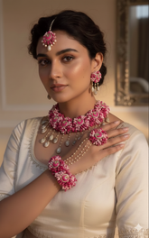 Dark pink Necklace Set