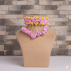 Pink And Yellow Necklace Set