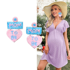 Mom To Be Handmade Beaded Earring