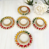 Handcrafted Multicolor Round Tealight Holders