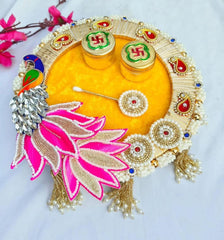 Peacock Tilak Plate 8/8 inches