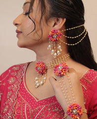 Beaded Haldi Jewellery Set
