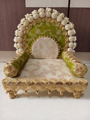 Luxury Pearl Embellished Laddu Gopal Singhasan