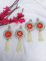 Beaded Swastik Hanging 1 pair