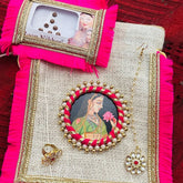 Suhagan Hamper combo Of Maangtika Ring and Bindi with Potli