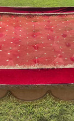 Velvet Red And Goden Bridal Entry Chadar