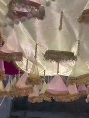 Bridal Entry Chadar Pink And Golden