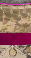 Bridal Entry Chadar Pink And Golden