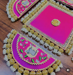 Beaded Cutdana Ball Rangoli Mat For Home Decoration