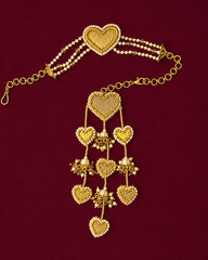 Handcrafted Zardosi Heart Shape Lumba Rakhi for Bhabhi | Designer Raksha Bandhan Lumba