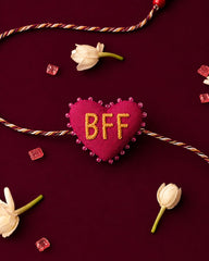 3D Heart Rakhi with "BFF" Text | Designer Raksha Bandhan Rakhi