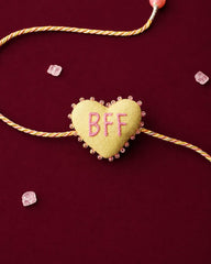 3D Heart Rakhi with "BFF" Text | Designer Raksha Bandhan Rakhi