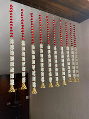 Premium Mogra With Rose Flower Diya Hanging Toran