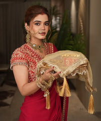 Elegant Red Karwa Chauth Pooja Thali Set ❤️✨ | Traditional Bridal Pooja Collection