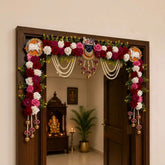 Royal Red Rose Floral Shree Naath Ji Door Hanging Toran