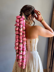 Elegant Rose Gajra Bridal Hair Gajra 4 line