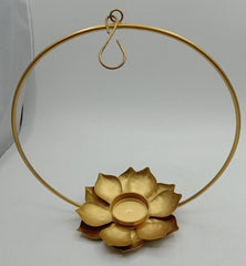 Lotus Metal Oval hanging Tealight Holders – Set of 2pc