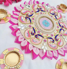 Beaded Rangoli Mat For Home Decoration
