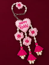 Happy Rakhi Heart Floral Lumba Rakhi