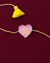Lil Sis Heart Embroidered Rakhi
