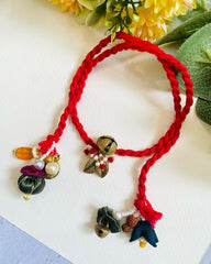 Vintage Leaf Charm Rakhi