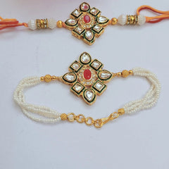 Royal Kundan Bhaiya Bhabhi Rakhi Combo
