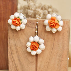Mogra Flower Maang Tikka and Earrings Combo