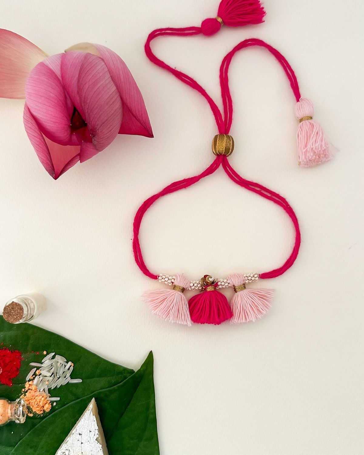 Handcrafted Tassel Pearl Rakhi