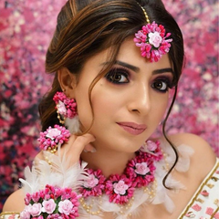 Pink Floral Feather