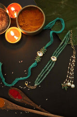 Royal Red Crystal Couple Rakhi Set
