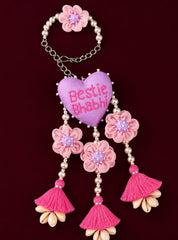Bestie Bhabhi Heart Floral Lumba Rakhi
