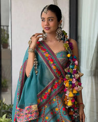 Traditional Multi Colour Designer Hair Parandi