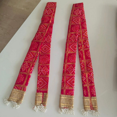 Bandhej With Golden Print Welcome Dupatta