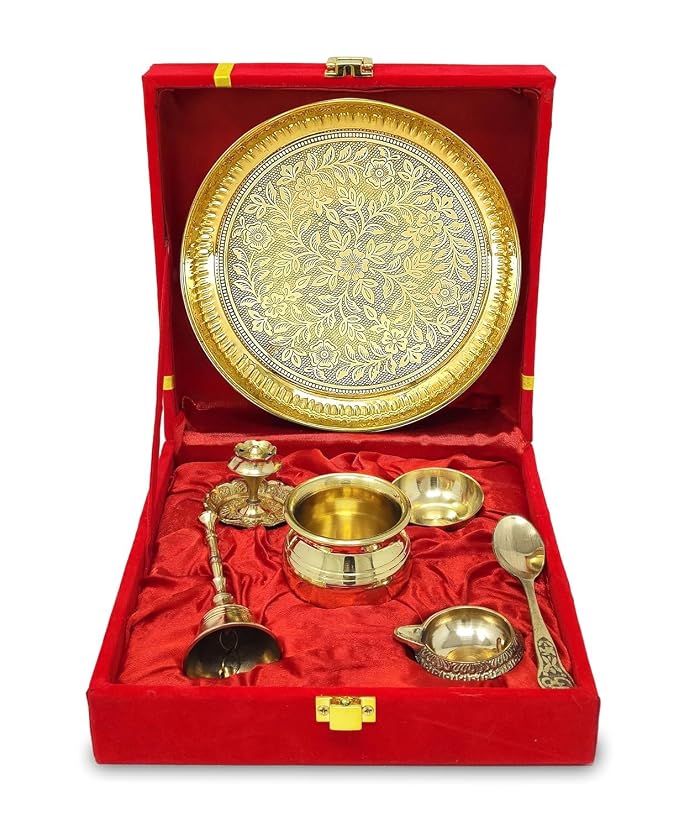 Premium Silver Pooja Thali Set with Accessories