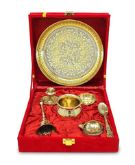 Premium Silver Pooja Thali Set with Accessories