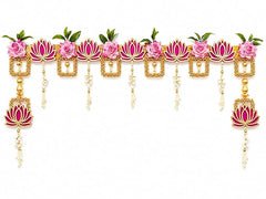 Premium Pink Lotus Floral Bandanwar Toran
