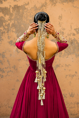Handmade Hair Bun Accessory with Tassels for Wedding, Mehendi, Haldi & Reception