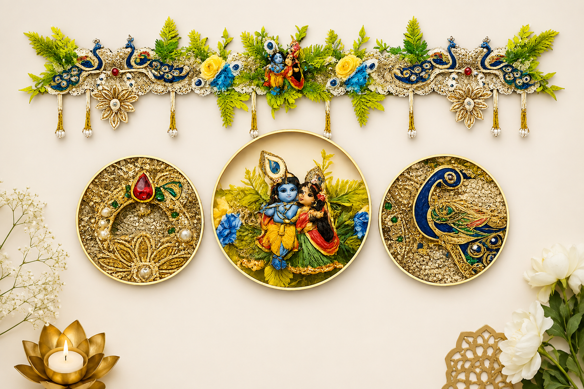 Krishna Designe Toran | Handcrafted Pearl & Latkan Bandanwar